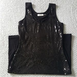 Black Fitted Sequin Mini Dress